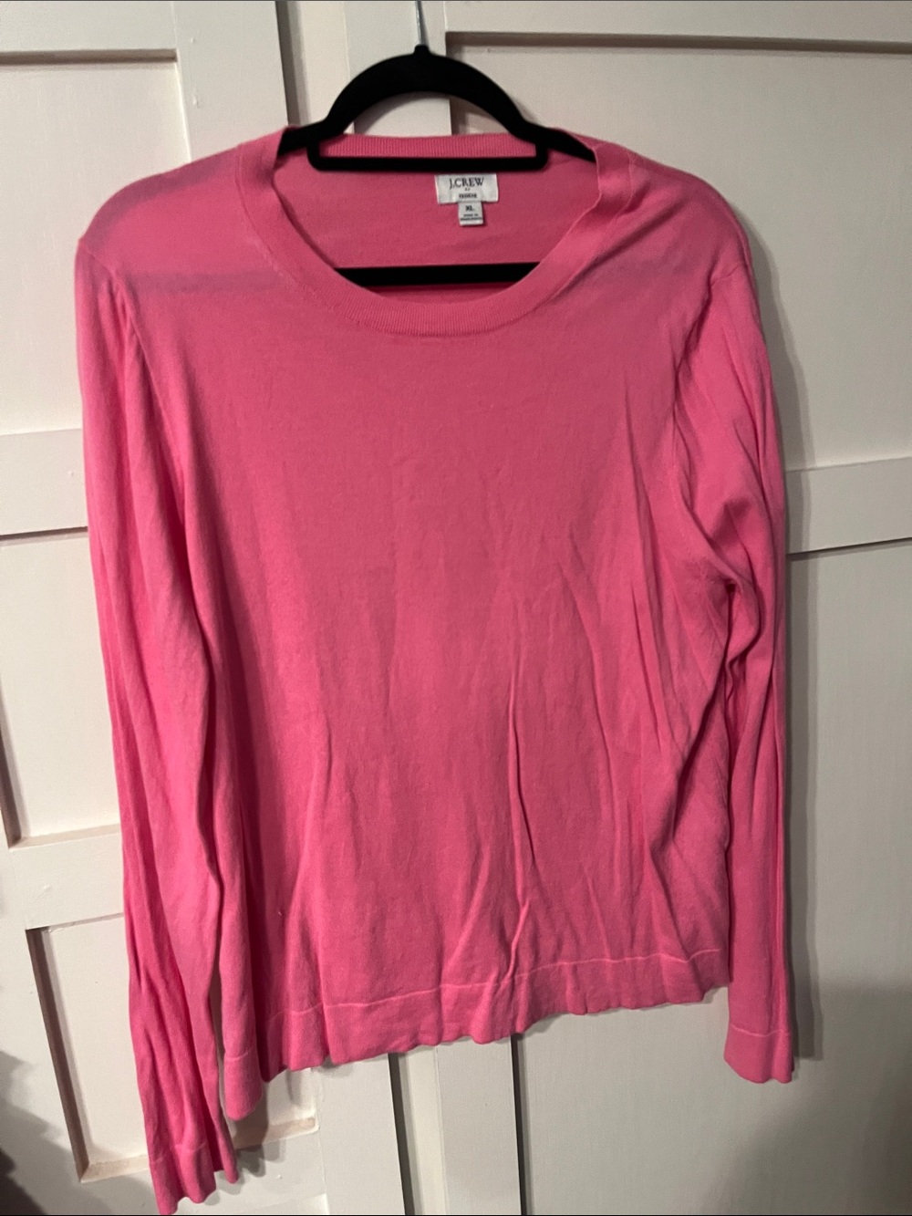 J. Crew Pink Long-Sleeve Crewneck Top